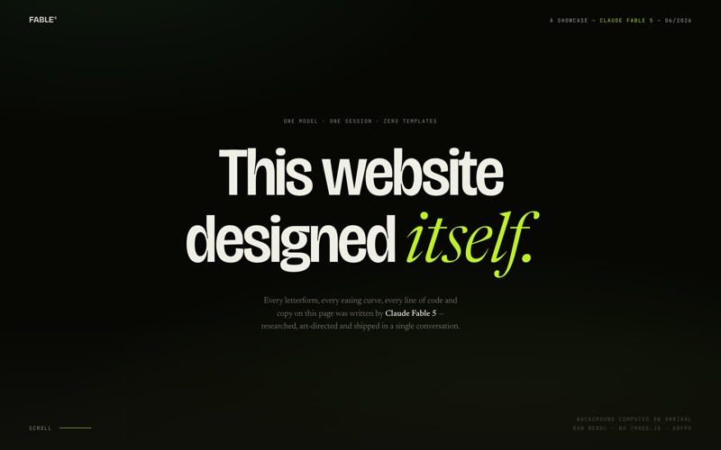 Field Notes der FABLE-Showcase: «How an AI built this site» — die Website, die sich selbst entworfen hat