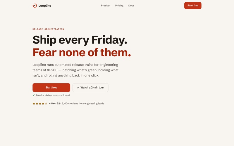 Design-Studie (EN): Loopline — Landingpage für ein SaaS-Produkt